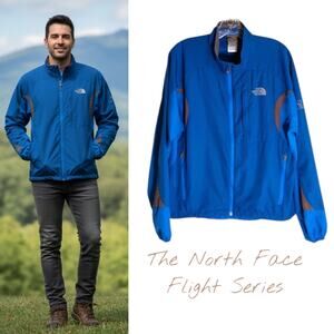 The North Face Flight Series Jacket Men's Sz M Blue Full Zip Front Zip Pockets